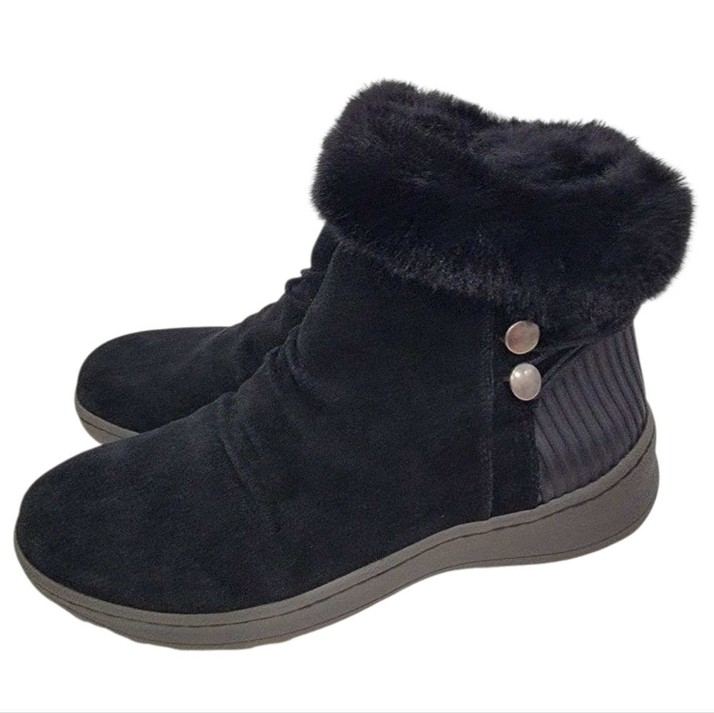 BareTraps Adelina Water-Resistant Winter Boots Black Faux Fur Trim Women's 10M
